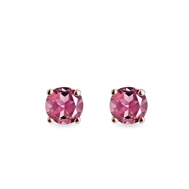 Tourmaline stud earrings in rose gold