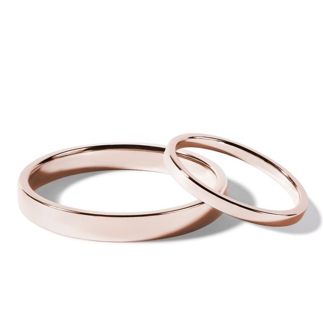 HIS AND HERS MINIMALIST ROSE GOLD WEDDING BAND SET - ROSE GOLD WEDDING SETS - WEDDING RINGS