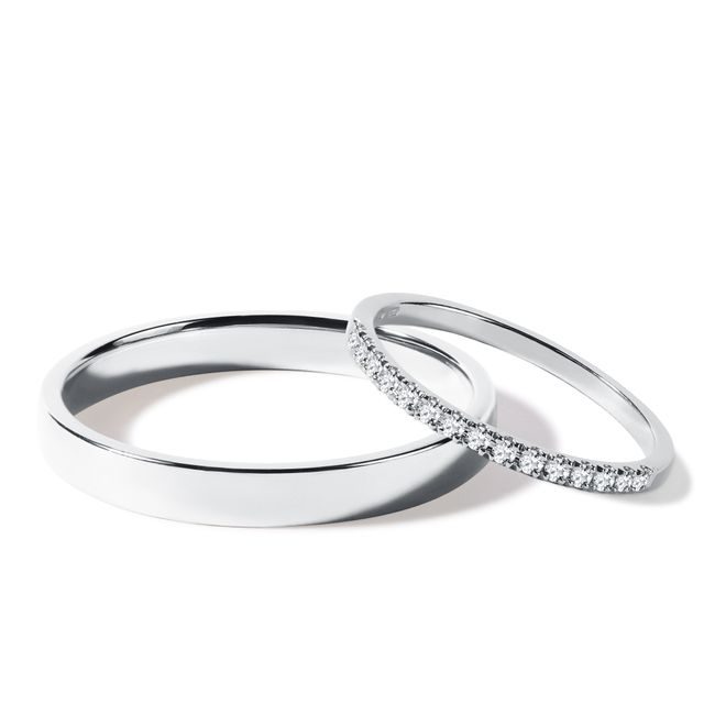 WHITE GOLD AND DIAMOND WEDDING RING SET - WHITE GOLD WEDDING SETS - WEDDING RINGS