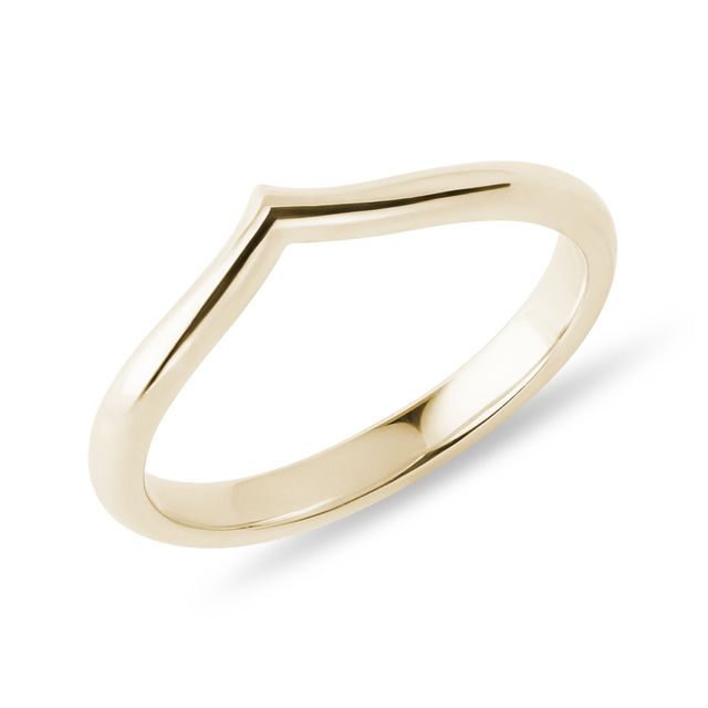 14K YELLOW GOLD CHEVRON RING - WOMEN'S WEDDING RINGS - WEDDING RINGS