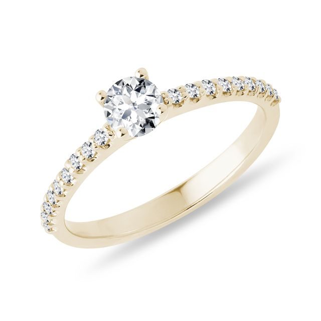 BAGUE DE FIANÇAILLES EN OR JAUNE AVEC DIAMANTS - BAGUES DE FIANÇAILLES EN DIAMANT - BAGUES DE FIANÇAILLES