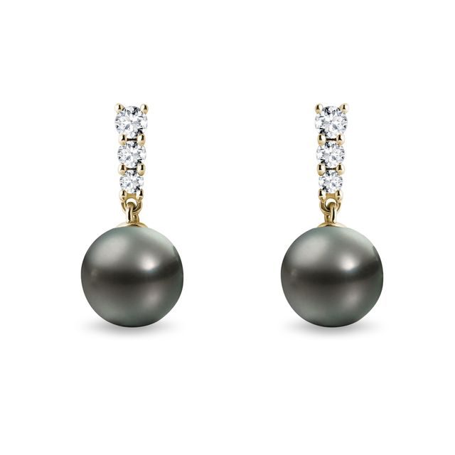 OHRRINGE AUS 14 KT GELBGOLD MIT EINER TAHITI-PERLE - PERLEN OHRRINGE - PERLEN