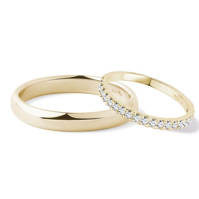 Snubní prsteny ze žlutého zlata s diamanty
