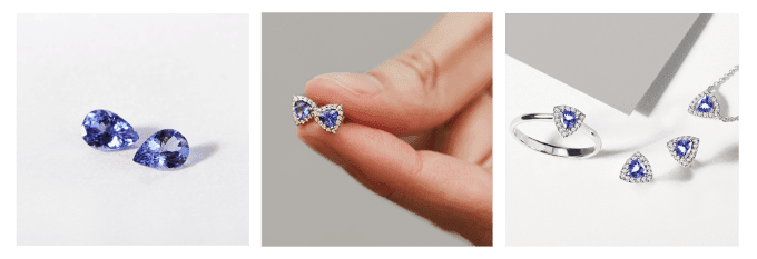  bijoux en or avec tanzanite - KLENOTA