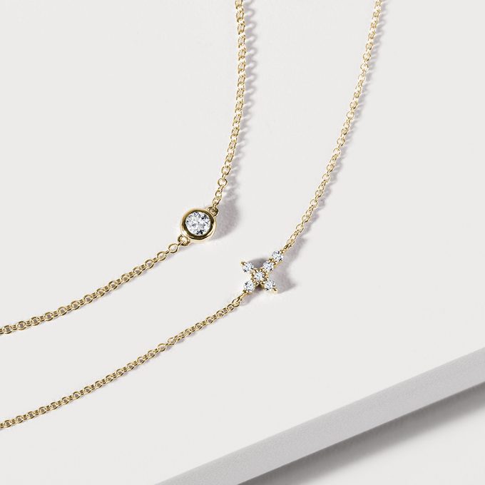minimalistické diamantové náramky ze zlata - KLENOTA