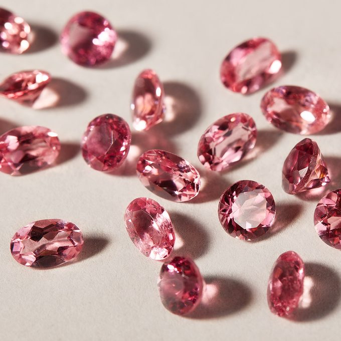 Clear Pink Crystals, Transparent Pink Love Gems - Golden Light