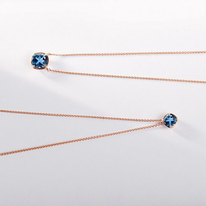  necklace with topaz in yellow gold - KLENOTA