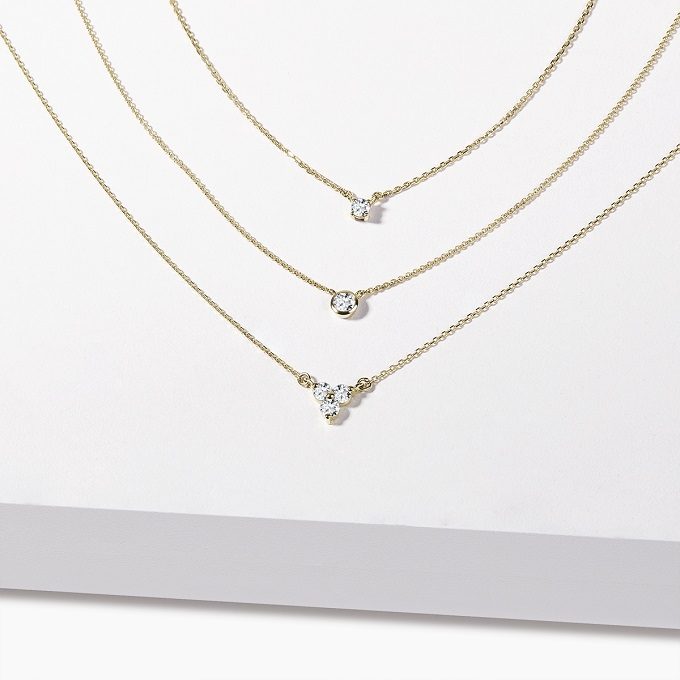 Zlaté náhrdelníky s diamanty - KLENOTA