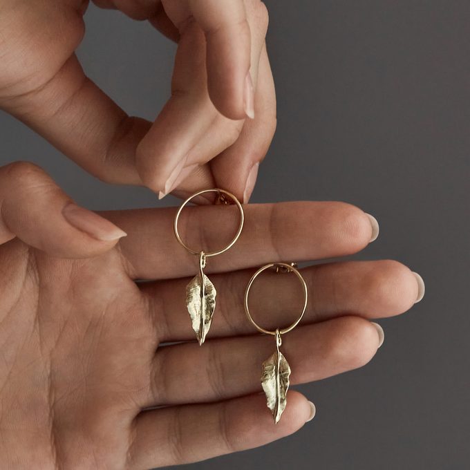gold earrings rings KLENOTA