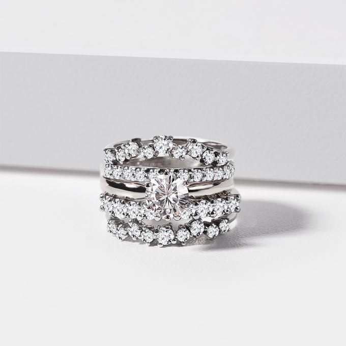 White gold diamond rings - KLENOTA