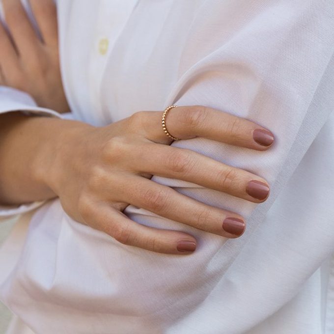 Bague-chaîne minimaliste en or jaune - KLENOTA