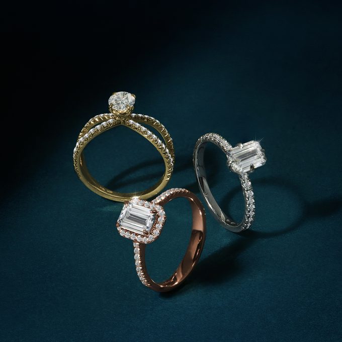 Kollektion von Ringen mit im Labor gezüchteten Diamanten in 14k Gold - KLENOTA