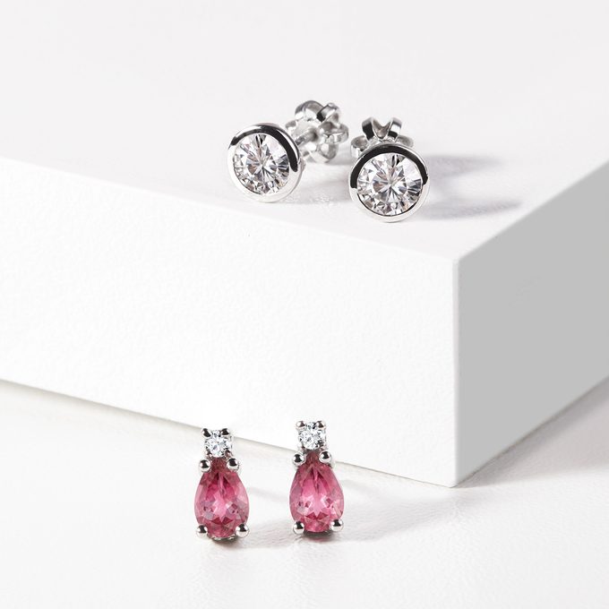  boucles d'oreilles tourmaline avec diamants - KLENOTA