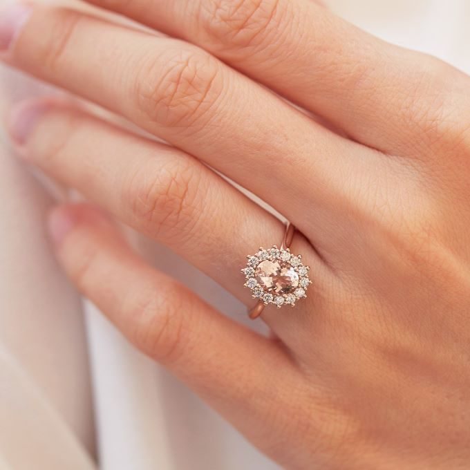  ring in pink gold with morganite - KLENOTA