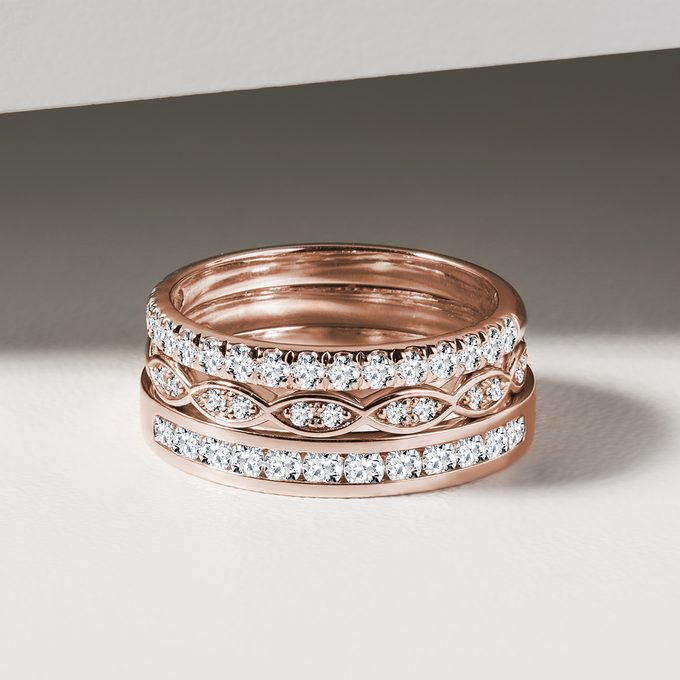  Rose gold wedding rings with diamonds - KLENOTA