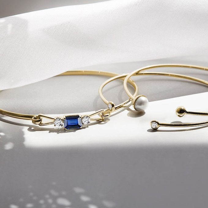 flexi bracelets with sapphire and diamonds - KLENOTA