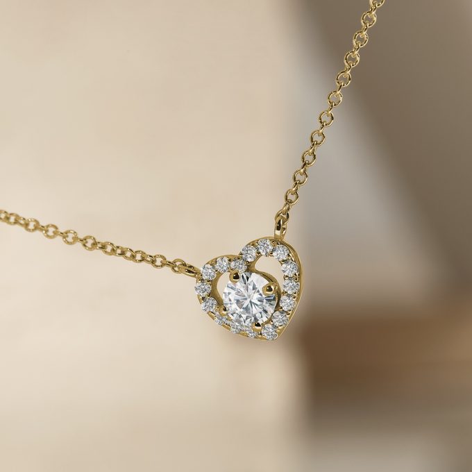 diamantový náhrdelník ze žlutého zlata - KLENOTA