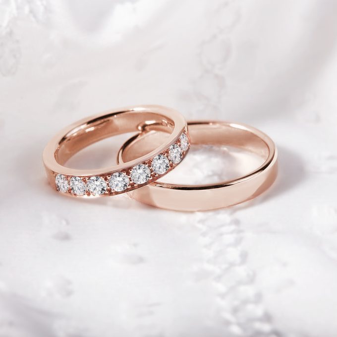 Wedding rings in pink gold - KLENOTA