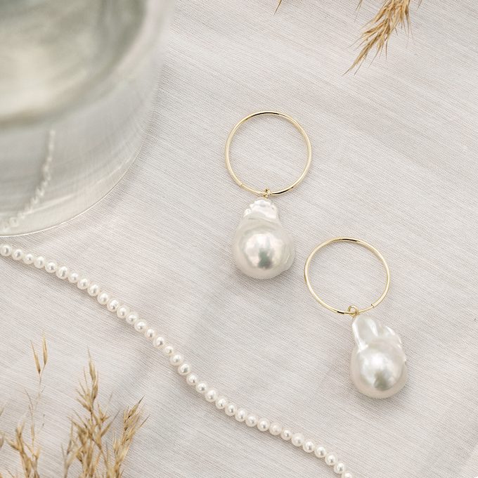 baroque pearl earrings - KLENOTA