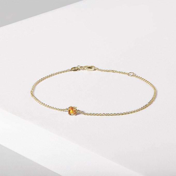 gold bracelet with citrine - KLENOTA