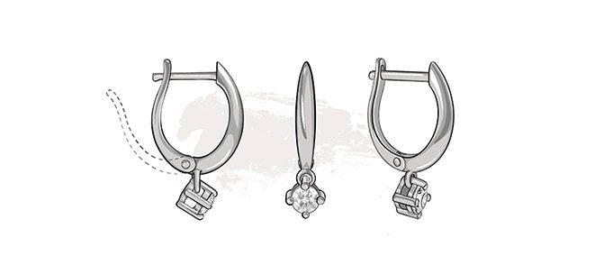 Types of earring fastenings