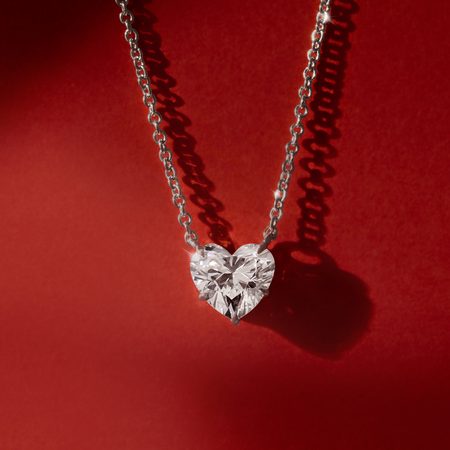 lab grown diamond heart necklace