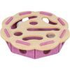 Interaktivní hra pro kočky Hole'n'Roll – květina, ø 30 × 7.5 cm, filc, růžová/béžová