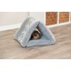 Plyšový stan/jeskyňka SUNNY pro králíčky, morčata, 44 x 33 x 40 cm, šedá