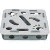 Interaktivní hra pro kočky Hole'n'Roll – box, ø 30 × 7.5 cm, filc, šedá