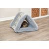 Plyšový stan/jeskyňka SUNNY pro králíčky, morčata, 44 x 33 x 40 cm, šedá