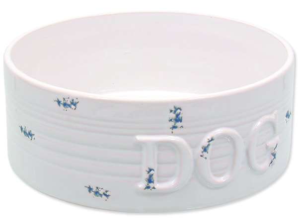 Miska DOG FANTASY keramická bílá modré body 20,5 cm (1,6l) | PLAČEK |  Keramické misky | Misky , podložky, zásobníky, Psi | Široký sortiment -  ZOO-PRODEJ