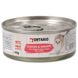 Konzerva ONTARIO Kitten Chicken Pieces + Shrimp