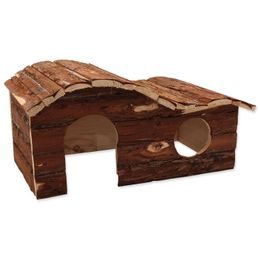 Domek SMALL ANIMALS kaskada dřevěný s kůrou 43 x 28 x 22 cm