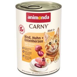 Konzerva ANIMONDA Carny Adult hovězí + kuřecí + kachní srdíčka