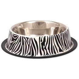 Miska DOG FANTASY nerezová s gumou zebra 33 cm