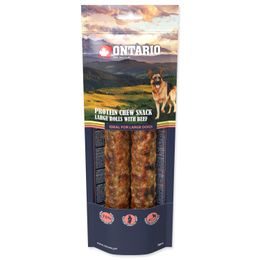 Pochoutka Ontario Protein hovězí, žvýkací rolka L 2ks 25,4cm