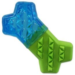 Hračka DOG FANTASY Kost chladící zeleno-modrá 13,5x7,4x3,8cm