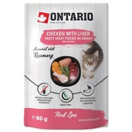 Kapsička ONTARIO Cat Herb - Kitten Chicken with Liver, Sweet Potatoes, Rice and Rosemary