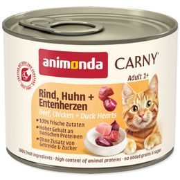Konzerva ANIMONDA Carny Adult hovězí + kuřecí + kachní srdíčka