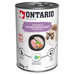 Konzerva ONTARIO Chicken with Turkey flavoured with Sea Buckthorn