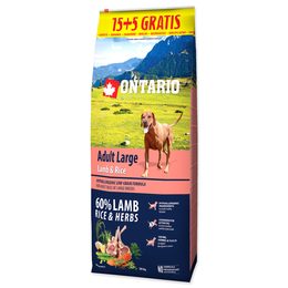 Ontario Adult Large Lamb & Rice 15+5 kg zdarma