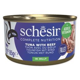 Konzerva SCHESIR Cat tuňák + hovězí v želé 85g