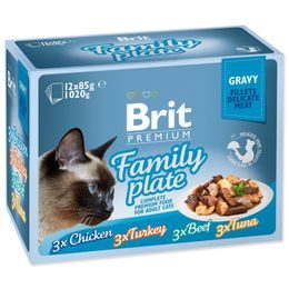 Kapsičky BRIT Premium Cat Delicate Fillets in Gravy Family Plate