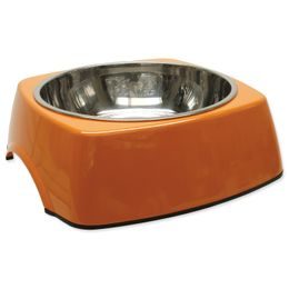 Miska DOG FANTASY nerezová čtvercová oranžová 27,7 cm