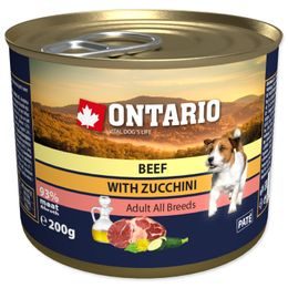 Konzerva ONTARIO Dog Mini Beef, Zucchini, Dandelion and Linseed Oil