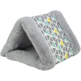 Plyšový stan/jeskyňka SUNNY pro králíčky, morčata, 44 x 33 x 40 cm, šedá