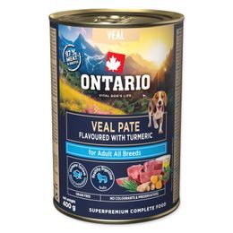 Konzerva Ontario Adult telecí pate s příchutí kurkumy 400g