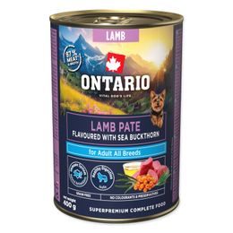 Konzerva Ontario Adult jehněčí pate s příchutí rakytníku 400g