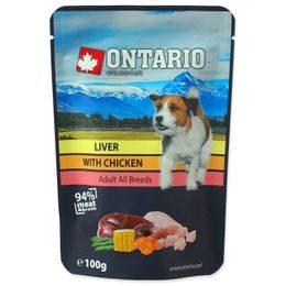 Kapsička ONTARIO Dog Liver with Chicken in Broth