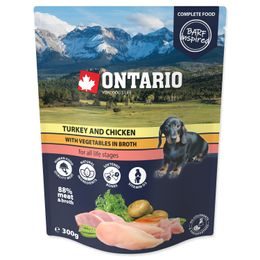 Kapsička ONTARIO Dog Turkey and Chicken with Vegetable in Broth